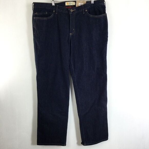 Carhartt Original Fit Straight Leg Blaine Flannel Lined Jeans Dark Bluestone 18 - Picture 11 of 11